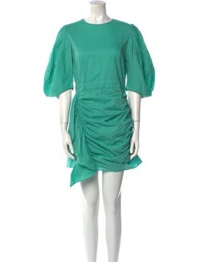Pre-owned Rhode Crew Neck Mini Dress In Green