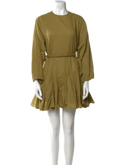 Pre-owned Rhode Crew Neck Mini Dress In Green