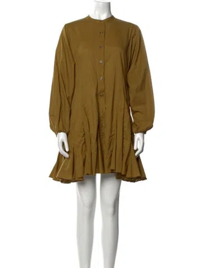 Pre-owned Rhode Crew Neck Mini Dress In Green