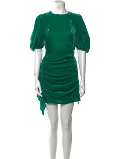Pre-owned Rhode Crew Neck Mini Dress In Green