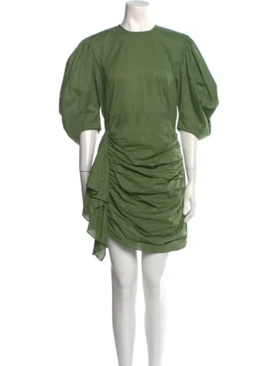 Pre-owned Rhode Crew Neck Mini Dress In Green