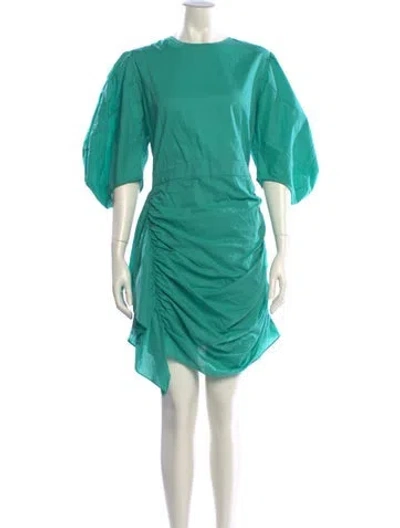 Pre-owned Rhode Crew Neck Mini Dress In Green