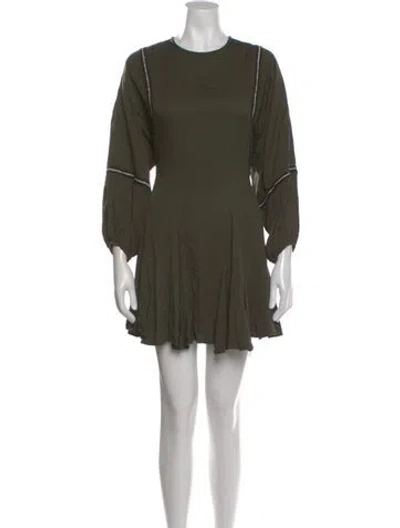 Pre-owned Rhode Crew Neck Mini Dress In Green
