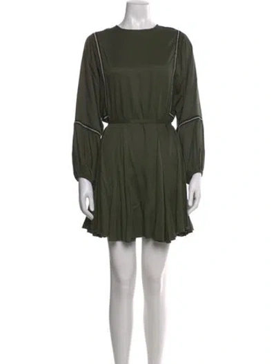 Pre-owned Rhode Crew Neck Mini Dress In Green