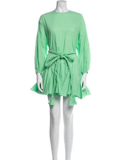 Pre-owned Rhode Crew Neck Mini Dress In Green