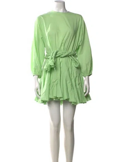 Pre-owned Rhode Crew Neck Mini Dress In Green