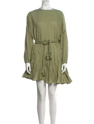Pre-owned Rhode Crew Neck Mini Dress In Green