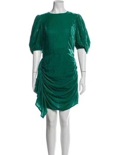 Pre-owned Rhode Crew Neck Mini Dress In Green