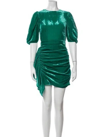 Pre-owned Rhode Crew Neck Mini Dress In Green