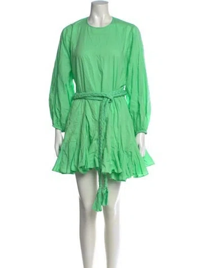 Pre-owned Rhode Crew Neck Mini Dress In Green