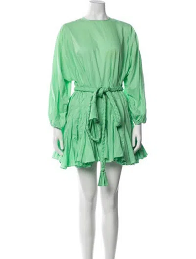 Pre-owned Rhode Crew Neck Mini Dress In Green