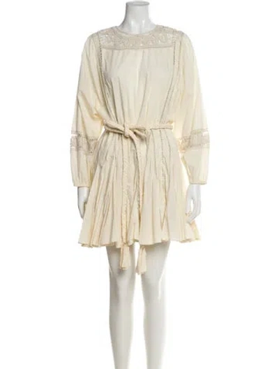 Pre-owned Rhode Crew Neck Mini Dress In Neutral