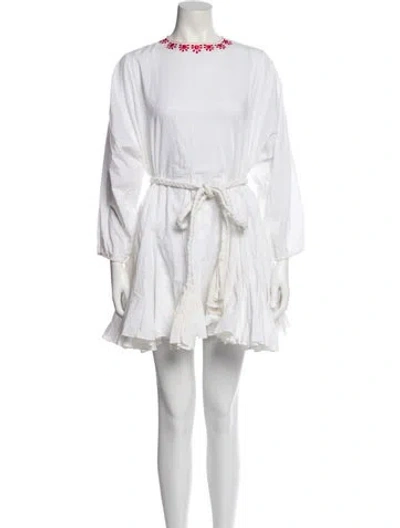 Pre-owned Rhode Crew Neck Mini Dress In Neutral