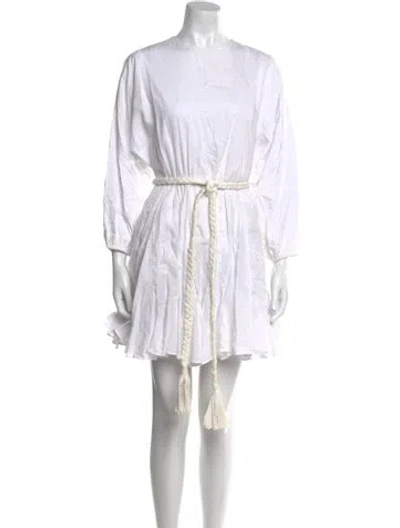 Pre-owned Rhode Crew Neck Mini Dress In Neutral