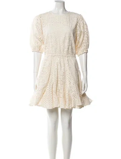 Pre-owned Rhode Crew Neck Mini Dress In Neutral