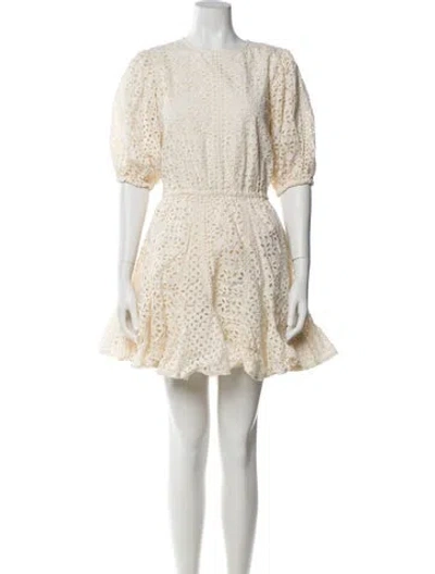 Pre-owned Rhode Crew Neck Mini Dress In Neutral