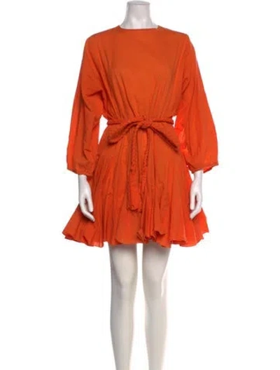 Pre-owned Rhode Crew Neck Mini Dress In Orange