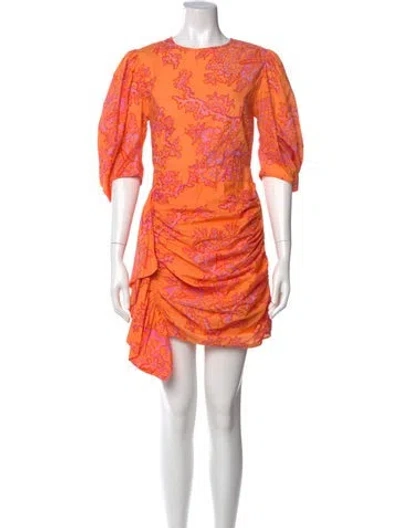 Pre-owned Rhode Crew Neck Mini Dress In Orange