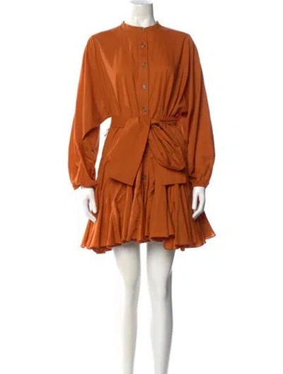 Pre-owned Rhode Crew Neck Mini Dress In Orange