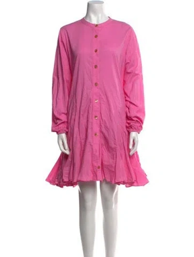 Pre-owned Rhode Crew Neck Mini Dress In Pink