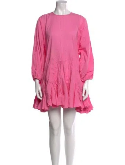 Pre-owned Rhode Crew Neck Mini Dress In Pink
