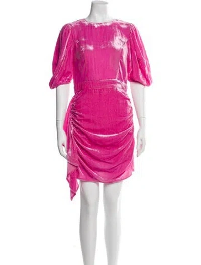 Pre-owned Rhode Crew Neck Mini Dress In Pink
