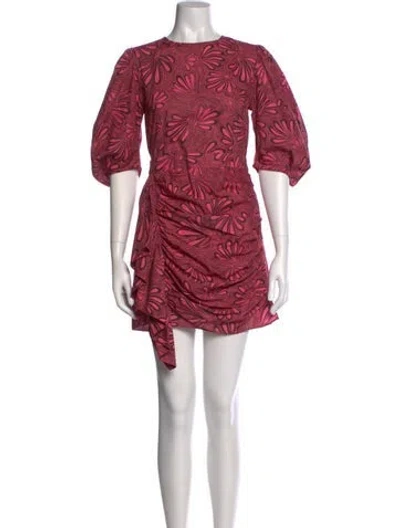 Pre-owned Rhode Crew Neck Mini Dress In Pink