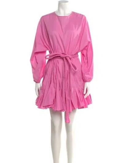 Pre-owned Rhode Crew Neck Mini Dress In Pink