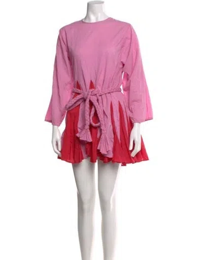 Pre-owned Rhode Crew Neck Mini Dress In Pink