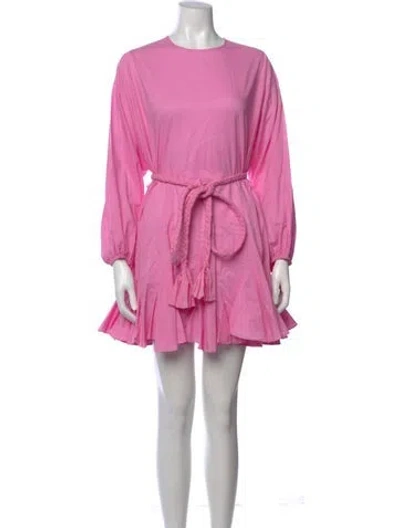 Pre-owned Rhode Crew Neck Mini Dress In Pink