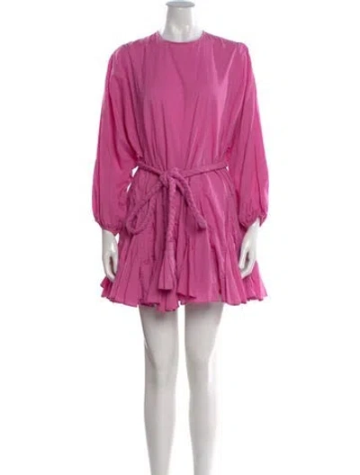 Pre-owned Rhode Crew Neck Mini Dress In Pink
