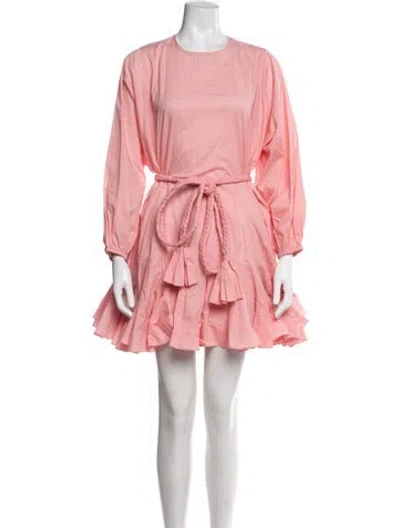 Pre-owned Rhode Crew Neck Mini Dress In Pink