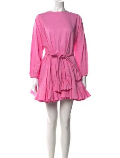 Pre-owned Rhode Crew Neck Mini Dress In Pink