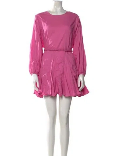 Pre-owned Rhode Crew Neck Mini Dress In Pink