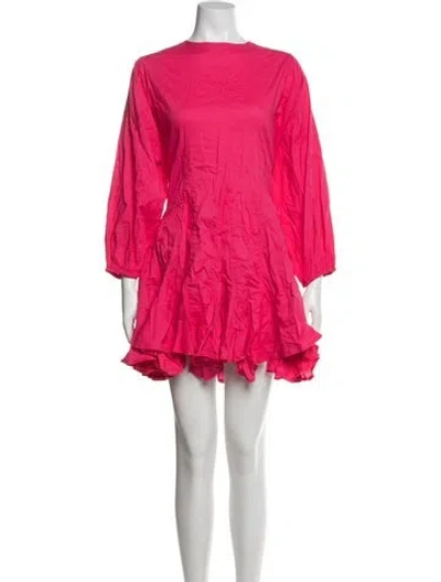 Pre-owned Rhode Crew Neck Mini Dress In Pink