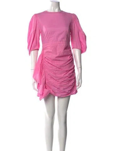 Pre-owned Rhode Crew Neck Mini Dress In Pink