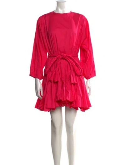 Pre-owned Rhode Crew Neck Mini Dress In Pink