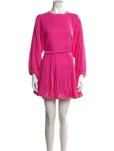 Pre-owned Rhode Crew Neck Mini Dress In Pink