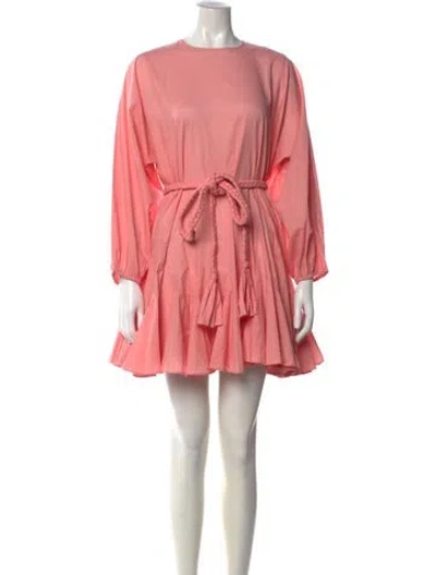 Pre-owned Rhode Crew Neck Mini Dress In Pink