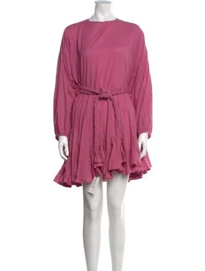 Pre-owned Rhode Crew Neck Mini Dress In Pink