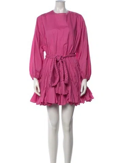 Pre-owned Rhode Crew Neck Mini Dress In Pink