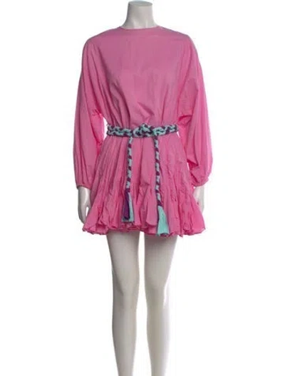 Pre-owned Rhode Crew Neck Mini Dress In Pink