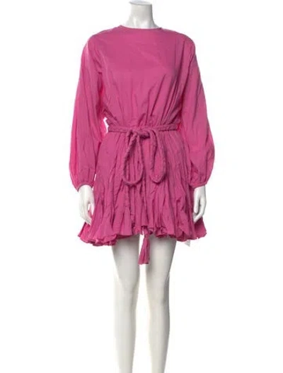 Pre-owned Rhode Crew Neck Mini Dress In Pink