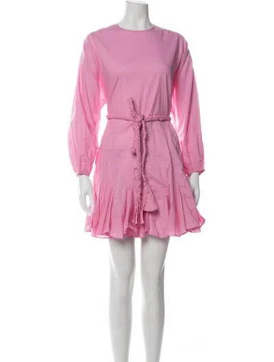Pre-owned Rhode Crew Neck Mini Dress In Pink