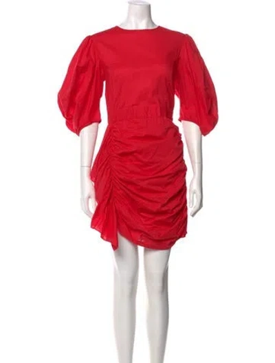 Pre-owned Rhode Crew Neck Mini Dress In Red
