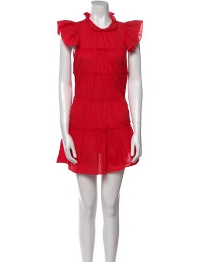 Pre-owned Rhode Crew Neck Mini Dress In Red