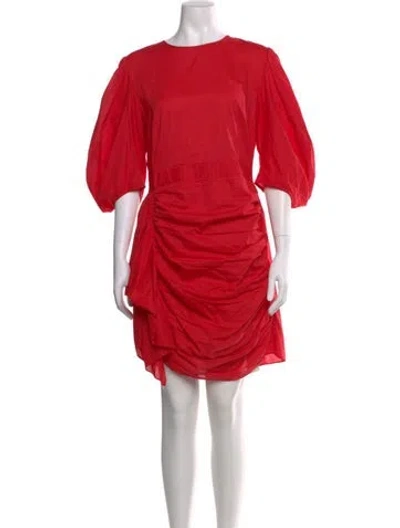 Pre-owned Rhode Crew Neck Mini Dress In Red