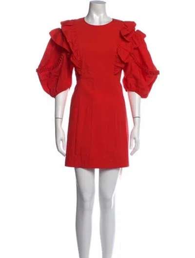 Pre-owned Rhode Crew Neck Mini Dress In Red