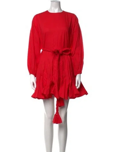 Pre-owned Rhode Crew Neck Mini Dress In Red