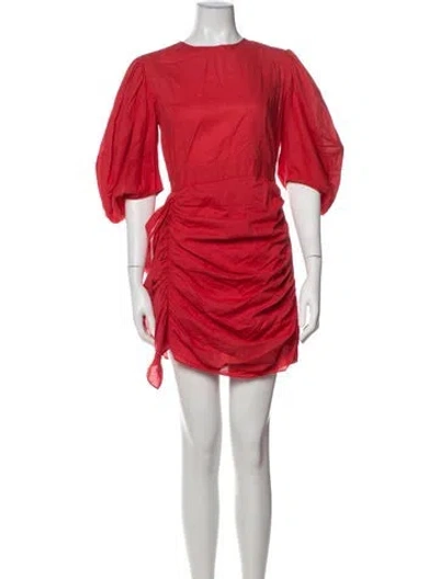 Pre-owned Rhode Crew Neck Mini Dress In Red